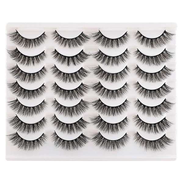 Fransar Lösögonfransar Cat Eyes Wispy Naturliga Faux Mink Fransar 14 Par Pack Lätt Volym Korta Falska Ögonfransar Multipack