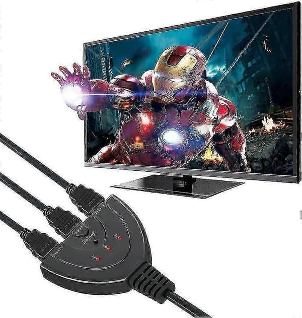 3-Port HDMI Switch, Intelligent 3x1 Auto Switch Vælger