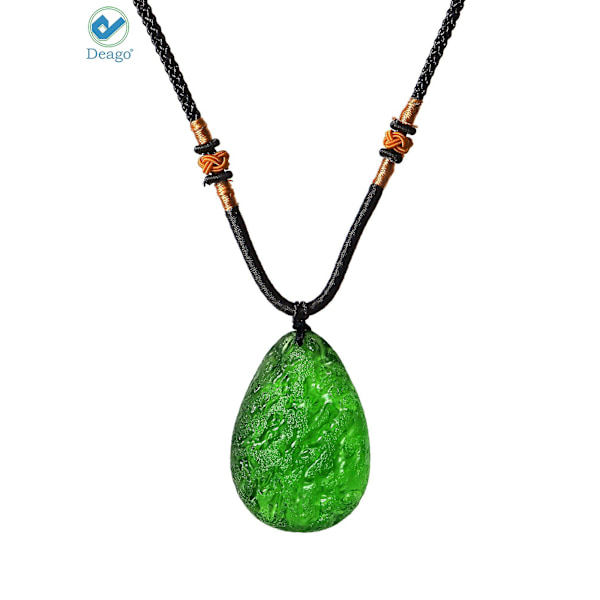 Moldavit Halsband Kristall Naturlig Oregelbunden Kristall Energi Sten Meteorit Tjeckisk Kristall Hänge Halsband för Kvinnor Män