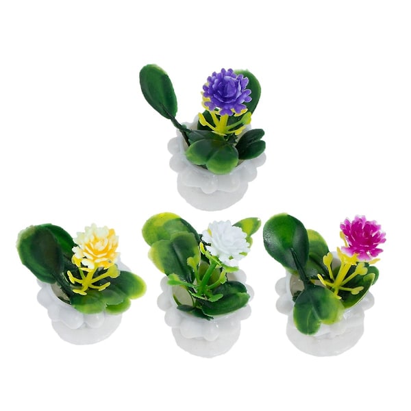 4 st Miniatyr Krukväxter Bonsai Dekor Mikro Landskaps Dekor Dockhus Tillbehör