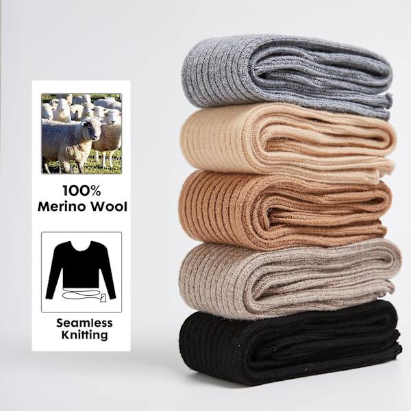 100 % merinoull handledsvärmare långa fingerlösa handskar stickade ärmar med tumhål för kvinnor Cream