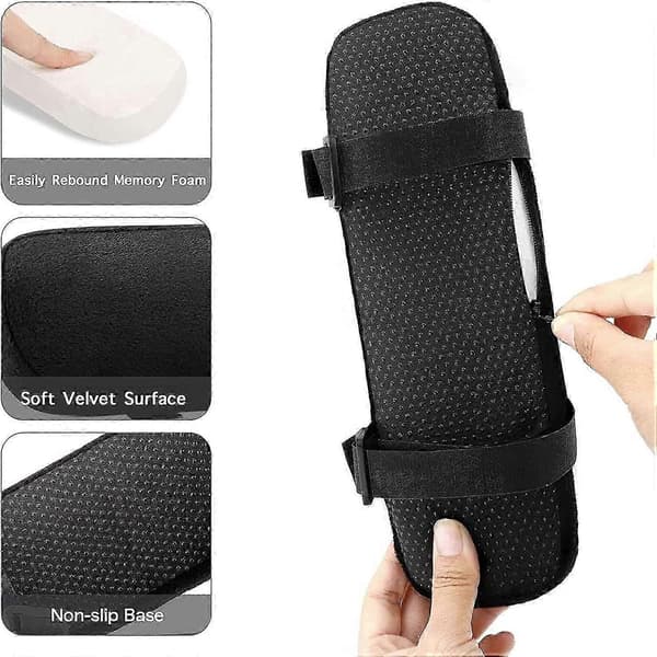 Stol Armlænspuder 2 STK, Memory Foam Gaming Stol Pude, Sort
