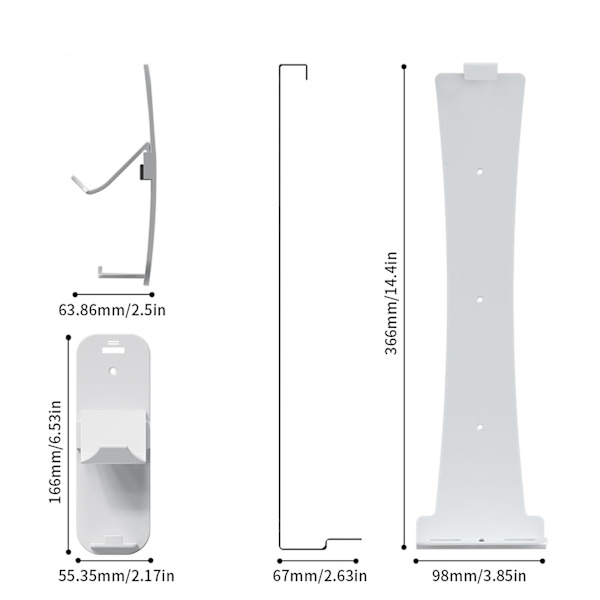 Väggfäste för Ps5 Slim, robust väggfäste i stål för Playstation 5 Slim Disc och Digital Edition, med hörlurshållare White