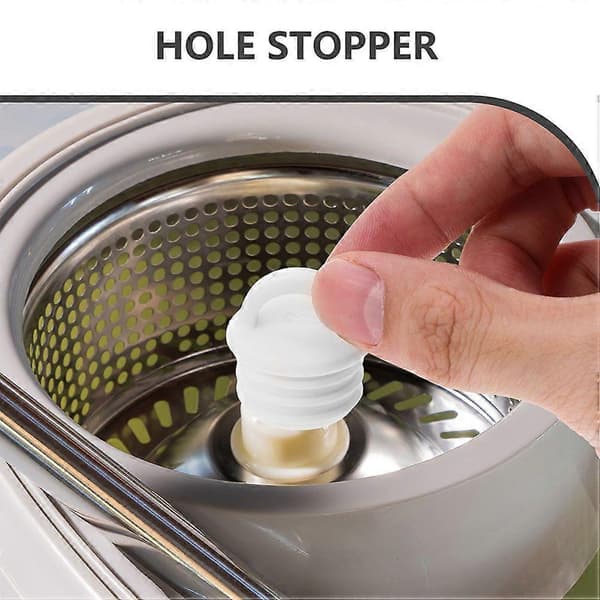 2st Mopphink Avtappningsplugg Ersättningsändlock Propp 20 mm Gummitätningspluggar med Ringgrepp för Spin Flat Moppar och Hinksystem Vattenbalja 2,50X2,00X2,00CM Vit