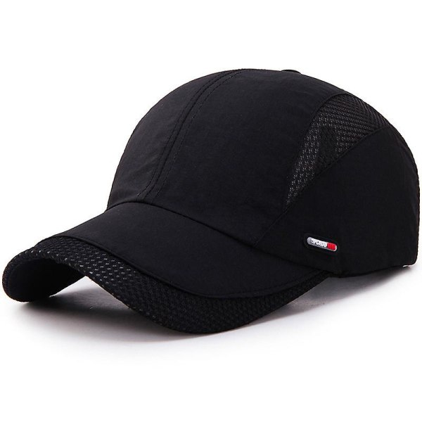 Herre- og dame-sportsbaseball-mesh-hat - løbevisir - åndbar kasket - sommer - unisex Black