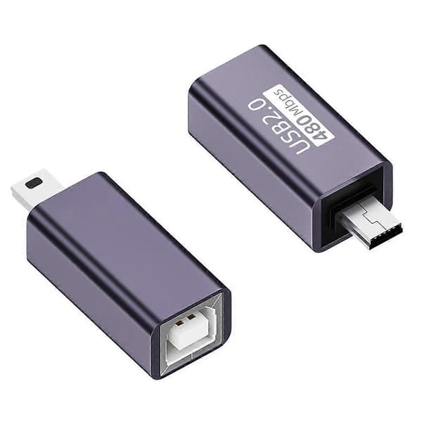 USB-B Hun til Mini USB Han 480Mbps Adapter Aluminium Legering Konnektor til Elektrisk Klaver/Printer