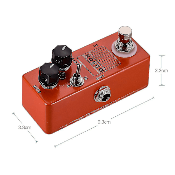 Moskyaudio D250x Mini Elektrisk Guitar Overdrive Preamp Effekt Pedal 2 Modeller Fuld Metal Skal True Bypass--