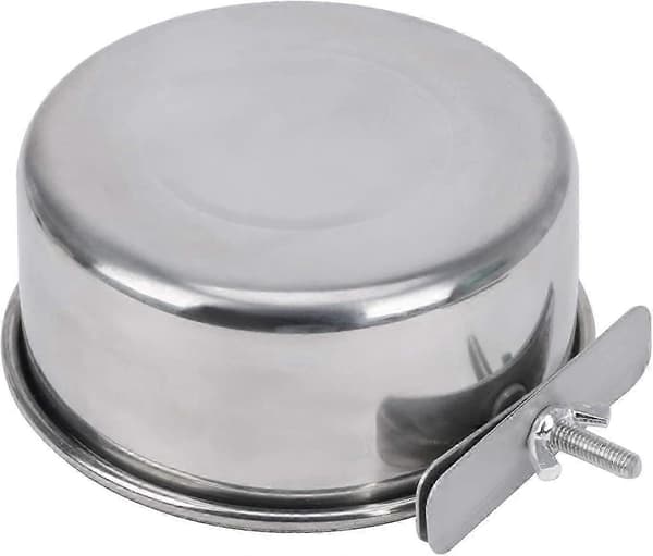 Foderbeholder til fuglebur i rustfrit stål 12CM Papegøje Bassin Holder 1 Styk