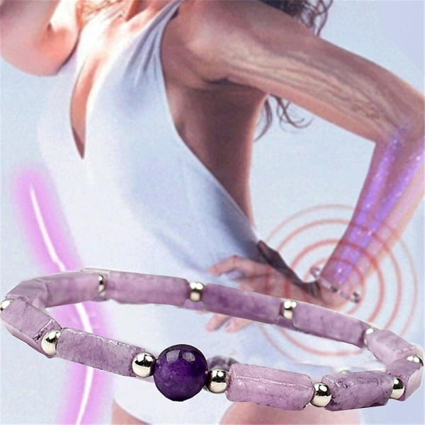 Luonnollinen ametisti, vartaloa puhdistava laihtuva rannekorukivi naisille parantava jooga Purple