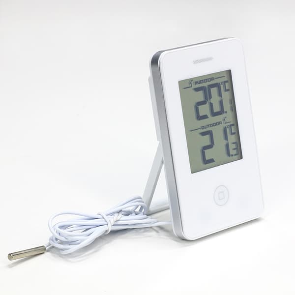 1. innendørs stor skjerm digital display termometer hvit