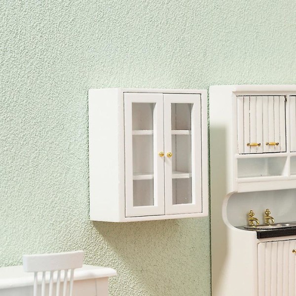 Miniaturemøbler Legetøj Dukkehus gør-det-selv-dekorationstilbehør Mini 1:12 badeværelsesvægskab Stor
