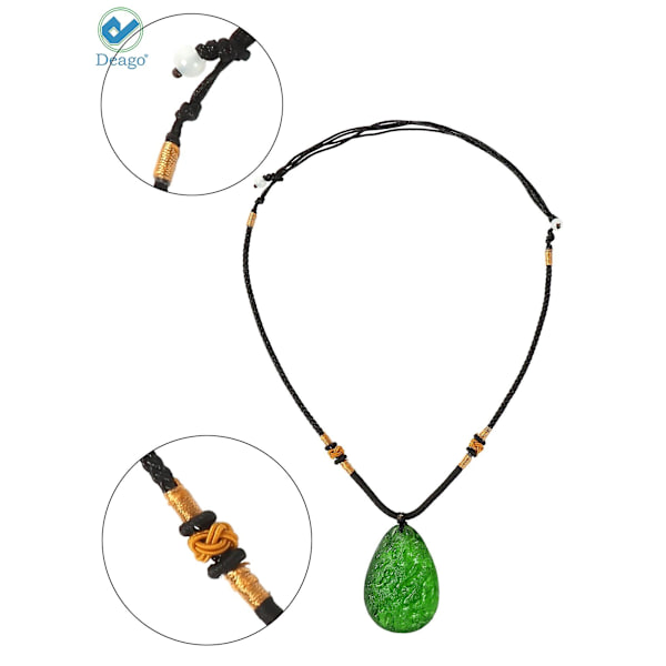 Moldavit Halsband Kristall Naturlig Oregelbunden Kristall Energi Sten Meteorit Tjeckisk Kristall Hänge Halsband för Kvinnor Män