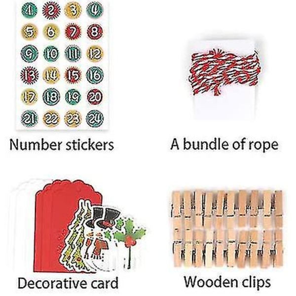 Adventskalender til at fylde stor, gavepapirposer til at fylde selv håndværk