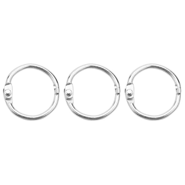 100 stk. løse bladbinderinge nøgleringe bogringe binderinge til scrapbog/album/håndværk Silver 25Mm