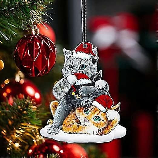 Sorte Katte Julepynt, Juletræshængende Top Ornamenter D