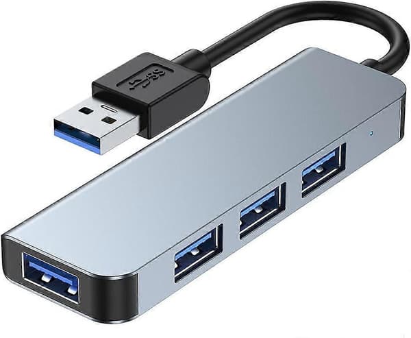 USB 3.0 Hub, 4-ports USB 2.0 ultratynd datahub til Macbook, Mac Pro/Mini, iMac, Surface Pro, XPS, Notebook PC, USB-flashdrev, ekstern harddisk