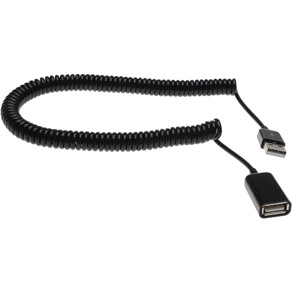 USB 2.0 Male to Female Spiral Adapter Cable 3M for Data Sync Charging