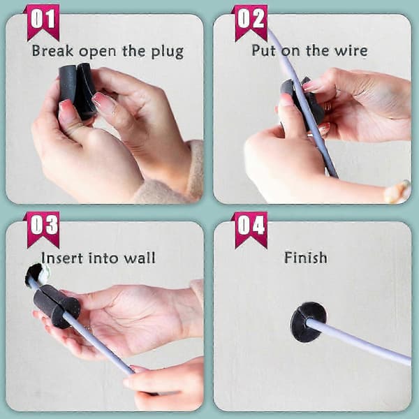 Gjennomføringsbøssing for Starlink Dishy ethernettkabel Black 4pcs