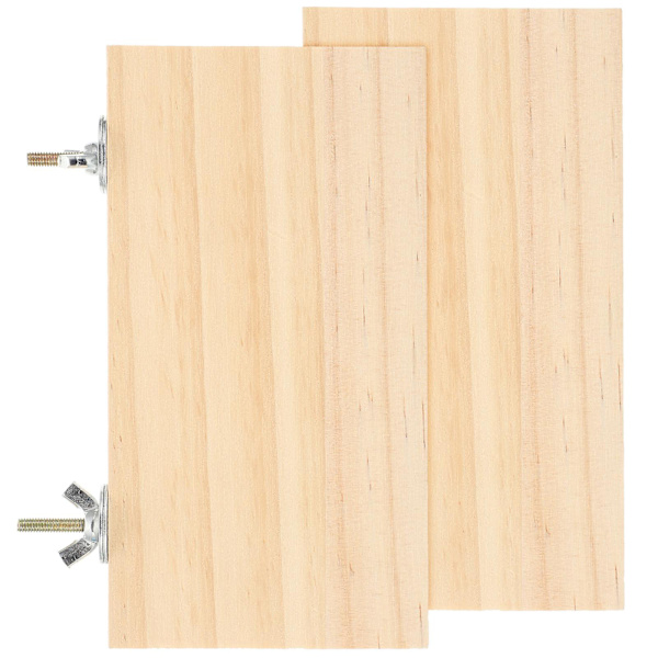 2 st rektangulära papegojplattformar i trä, intressanta fågelplattformar, parakitplattform 15x8cm