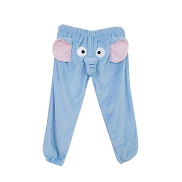 Hauskat Elefanttihousut Naisten Miesten Loungehousut Koti Pehmeä Pari Pyjama Housut Lahja Poikaystävälle -z Blue XL