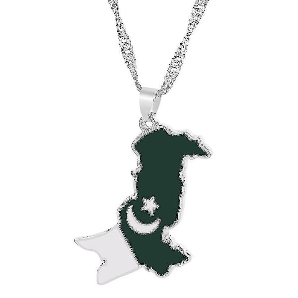 Halsband i rostfritt stål, smycke med karta över Pakistan, modernt tillbehör för män och kvinnor, bästa presenten till familj eller vänner
