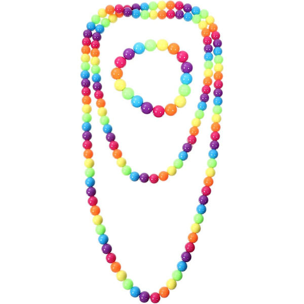 Perlekæde Regnbue Armbånd Hals Smykker Tilbehør Slik Perler Kæde Klæd Dig Ud Foregive At Spille Smykkesæt