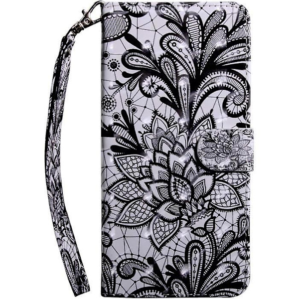 Oppo A94 5G Skal - Oppo A95 5G Oppo A94 5G 3D Glitter Fjäril Blomma PU Läder Flip Plånboksfodral Skal Oppo A94 5G Bx P