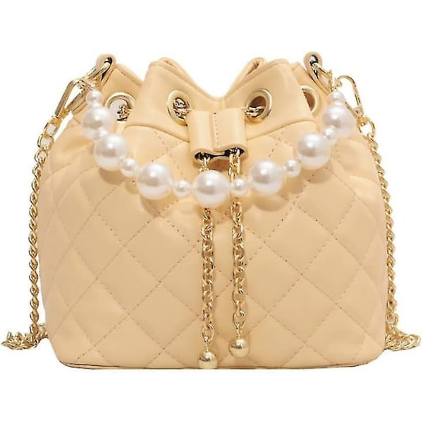 Retro Quilted Crossbody Vesker for Kvinner - Bucket Bag med Kjeder - Stilig Håndveske