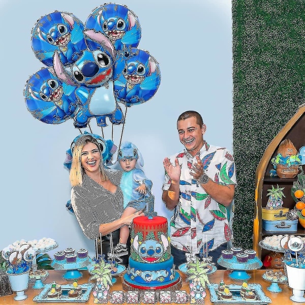Sett med 5 Lilo And Stitch-ballonger - Lilo And Stitch-festdekorasjoner