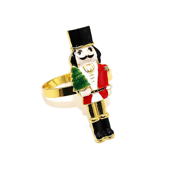 2 st Nötkrackare Servettringar Hållare Jul Nötkrackare Forma Servettringar Bordtillbehör 6.10X4.00X2.10CM