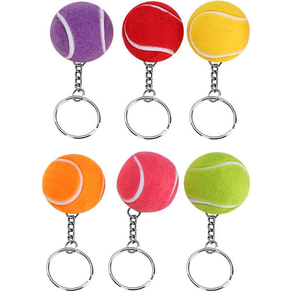 6 kpl tennisketjun avaimenperä luova tennis metalli muoti riipus koriste, käsityöt diy
