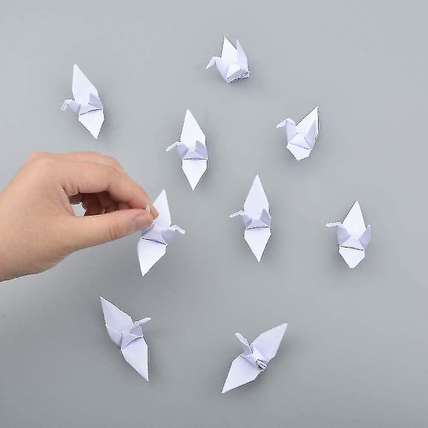 2024 Nya Equats Crane 100 st Hand -vikta Origamipappersblommor Ring Lämplig för Bakgrund Heminredning Whitead1467