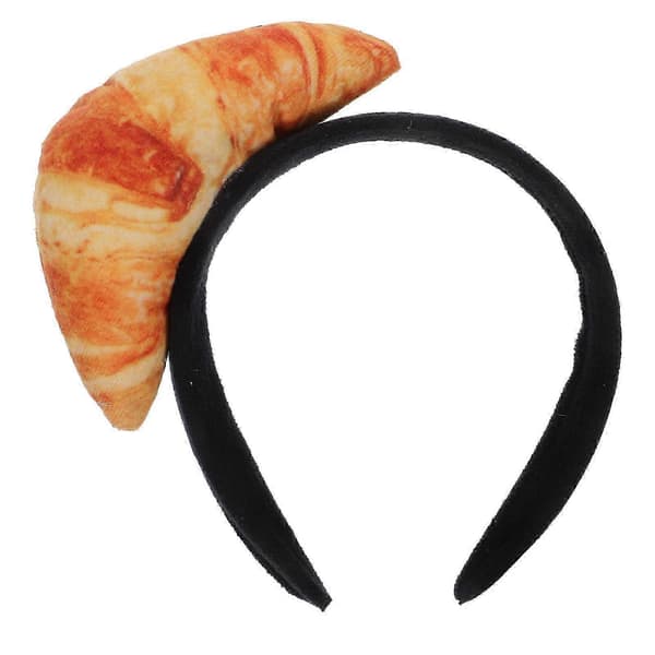Morsomt Mathodebånd Nyhet Croissant Mathårbøyle Simuleringsbrød Hodeplagg Multi 19.00X15.50X5.00CM