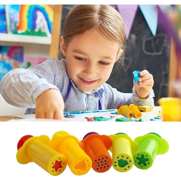 5 kpl taikinatyökalupakkaus, joka ei sisällä savipuristesarjaa Play Dough -mallinnustyökalu Taikinatarvikkeet lapsille, taaperoille, pojille, tytöille (satunnainen väri)