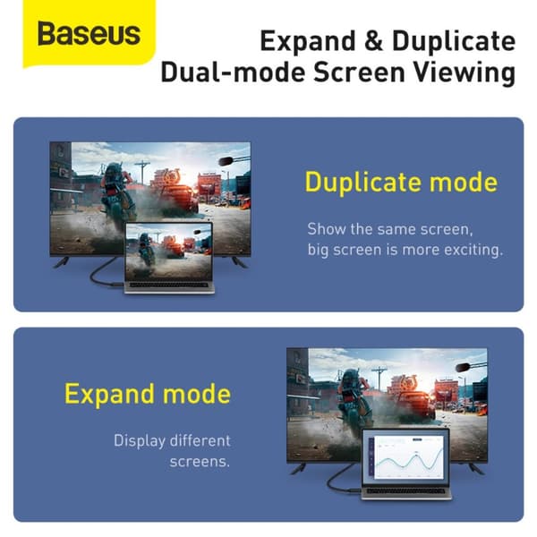 Baseus 5m 4K HD HDMI - HDMI Kabel Sort size 249