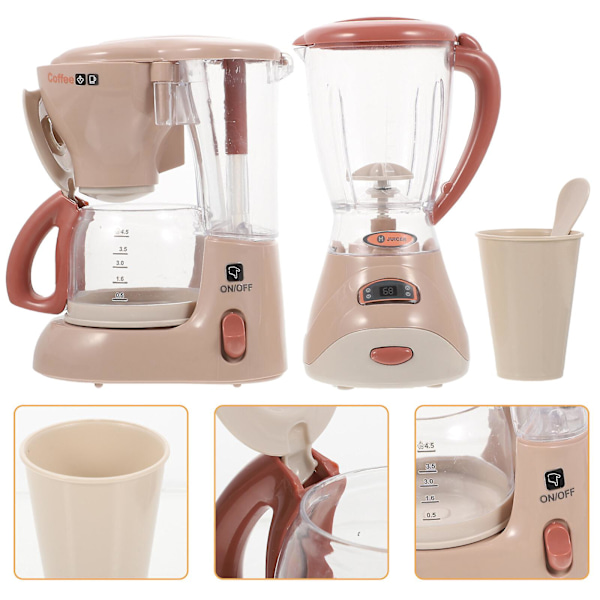2 stk. Leketøy kjøkkenutstyr for barn - Kaffemaskin og juicer med lys og lyd