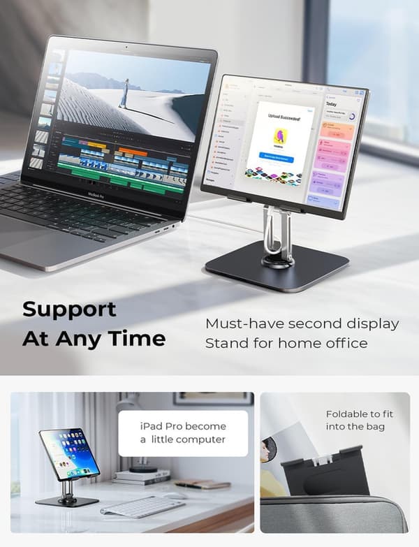 iPad Stand Justerbart Tablet Stand til Skrivebord, 2025 til iPad Tilbehør til Computertilbehør iPad Holder
