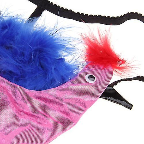 Sexiga herrunderkläder Nyhet G-string Påfågelpung - Rosa februari2