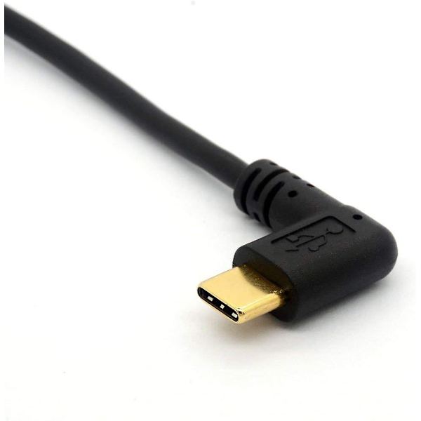 Kullattu USB C -kaapeli 90 astetta USB 2.0 -liittimeen C Oikea/vasen kulma Urosjatkokaapelin datansiirtosynkronointikaapeli (90 tyyppi C-tye A alas)