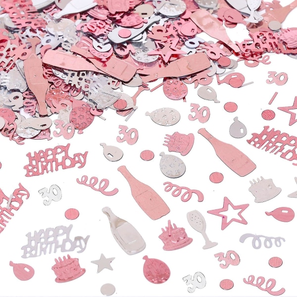 30-årskonfetti roséguld Nummer 30 Grattis på födelsedagen Konfetti Metallisk folieballongstjärna Födelsedagstårta Bordskonfetti för 30-åringar