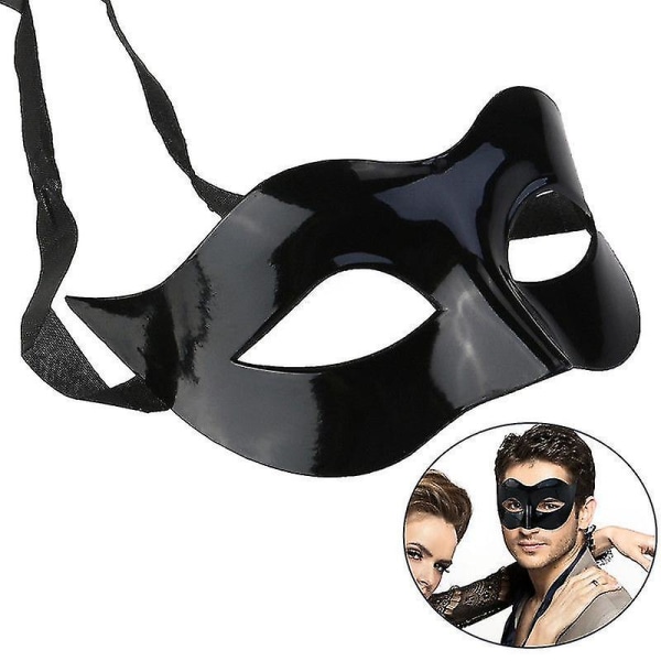 Maskerade Kostyme Maske Svart For Menn Kvinner Party Ball Halloween Mask