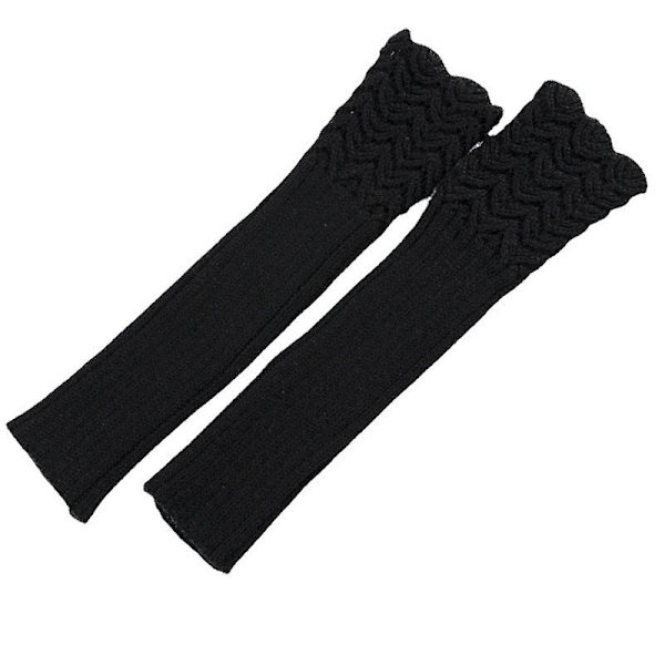 Höst och vinter stickade halvfingerhandskar fingerlösa handskar stickning ullhandskar skala varma herr- och damarmuff White
