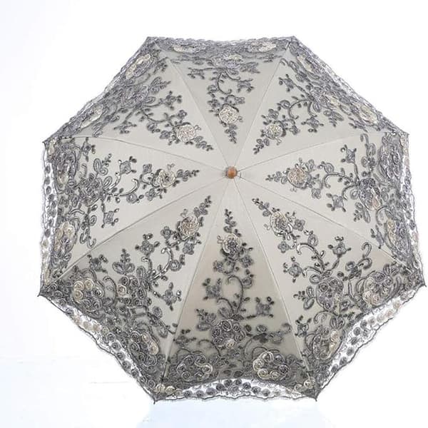 Foldbart UV-paraply Sne/Regn/Sol paraply Broderi Bryllupsparaply