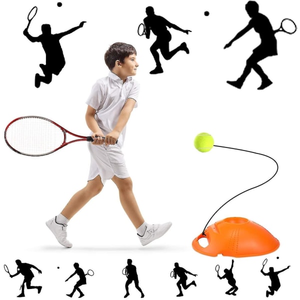 4 pakker tennistreningsball med streng Tennistrenerballer Selvøvende trenerverktøy Tennisballtreningsutstyr for tennistrener Hlr