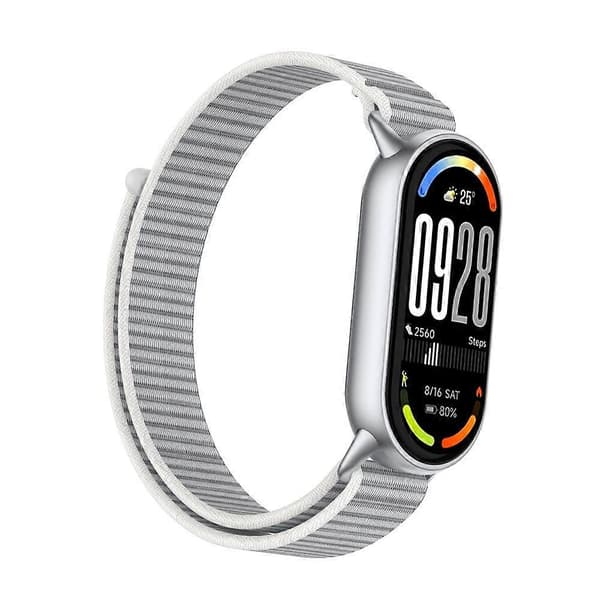 Håndledsrem kompatibel med Xiaomi Smart Band 10 / 9 / 8 Magic Tape Nylon Loop Urrem Grey