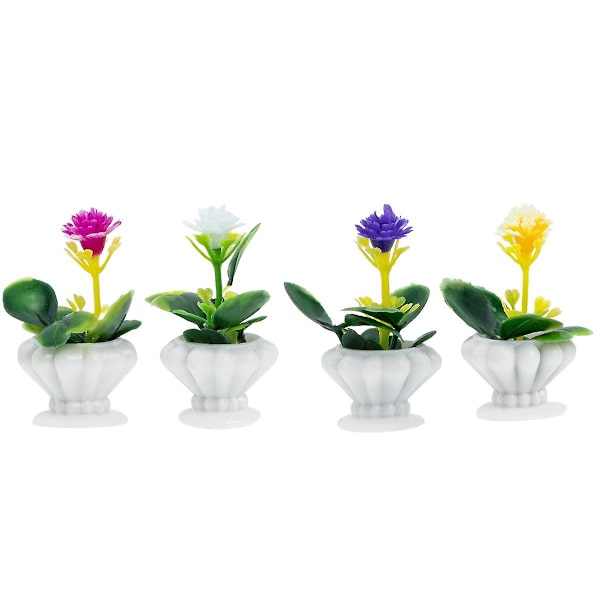 4 st Miniatyr Krukväxter Bonsai Dekor Mikro Landskaps Dekor Dockhus Tillbehör