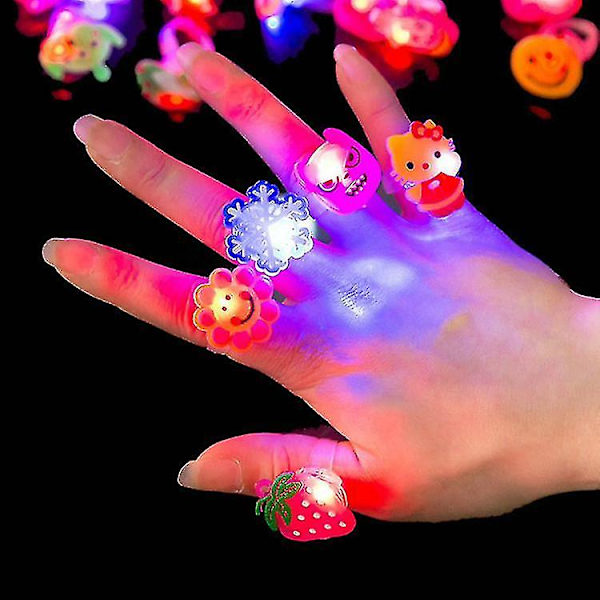 Påskäggspåfyllning 50 stycken påskkorgspåfyllning påskäggspåfyllning 3d LED-fingerljusringar påskleksaker påskfestgåvor spel för barn Vari