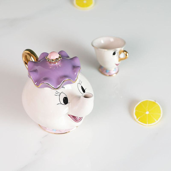 Ny Skønheden og Udyret Mrs. Potts Chip Tekande Kop Sæt Tekander Krus Dejlig Julegave