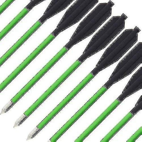 Fft 12 X 6.5 Pistol Crossbow Zombie Green Bolts Aluminium Steel Tips Arrows 50-80lb