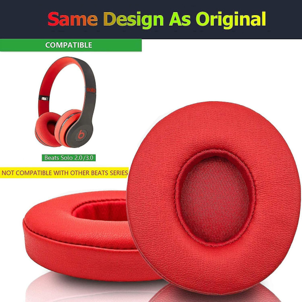 Beats Solo 3 Wireless Ear Pads Replacement, Protein Leather Memory Foam Headphone Earpads Ear Cushion Pad For Beats By Dre Solo 3 Wireless & Solo 2 Wi